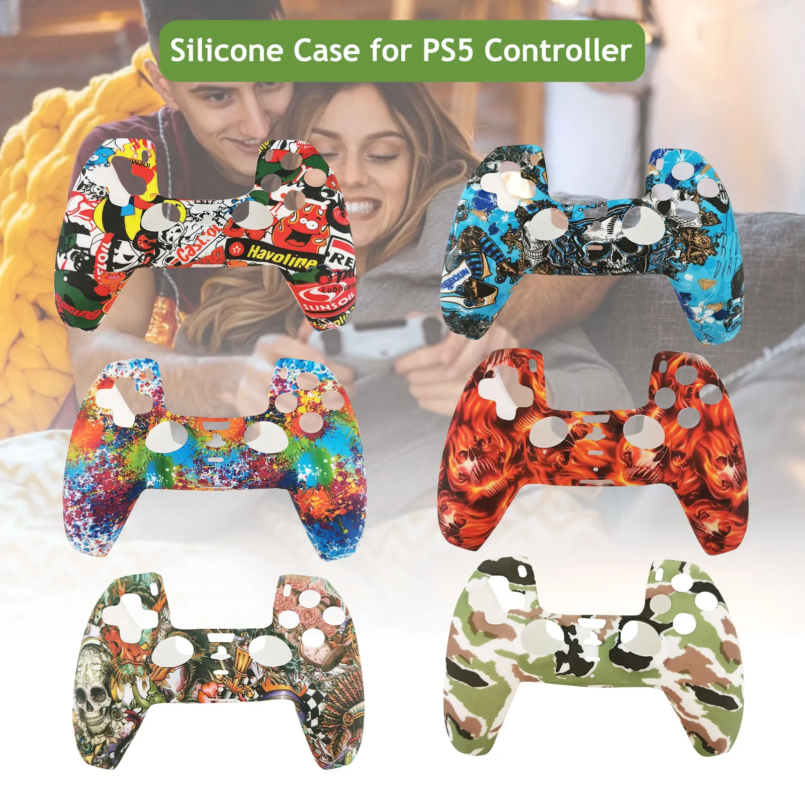 

PS5 Pro Silicone Case Skin Protective Cover Joystick Thumb Stick Grips Anti-Slip Cap For PlayStation PS5 Controller Dualsense