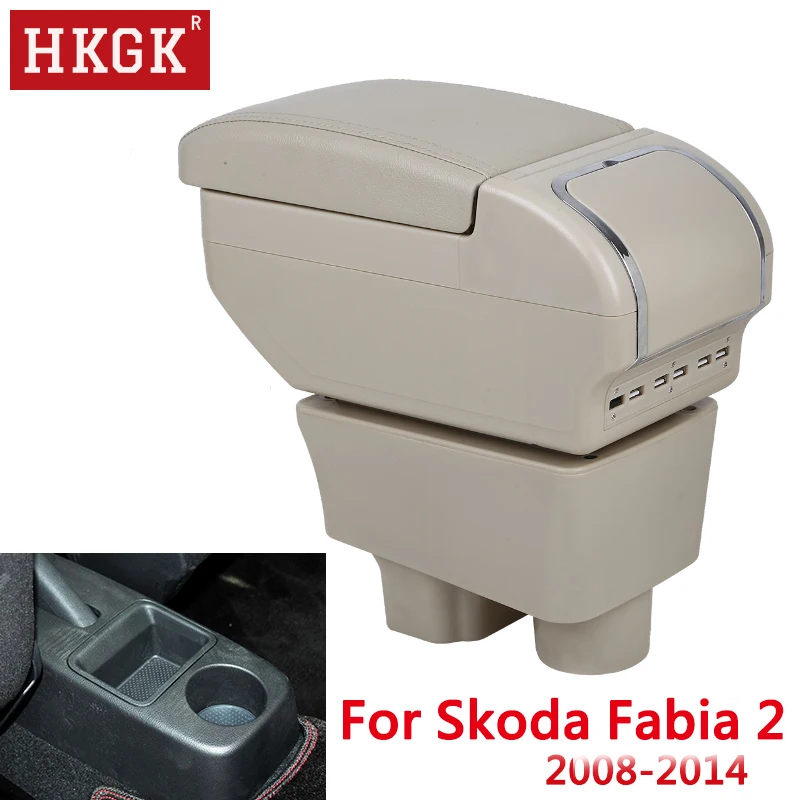 Центральный контейнер для хранения Skoda Fabia/fabia2 2008 2014 подлокотник с двумя слоями