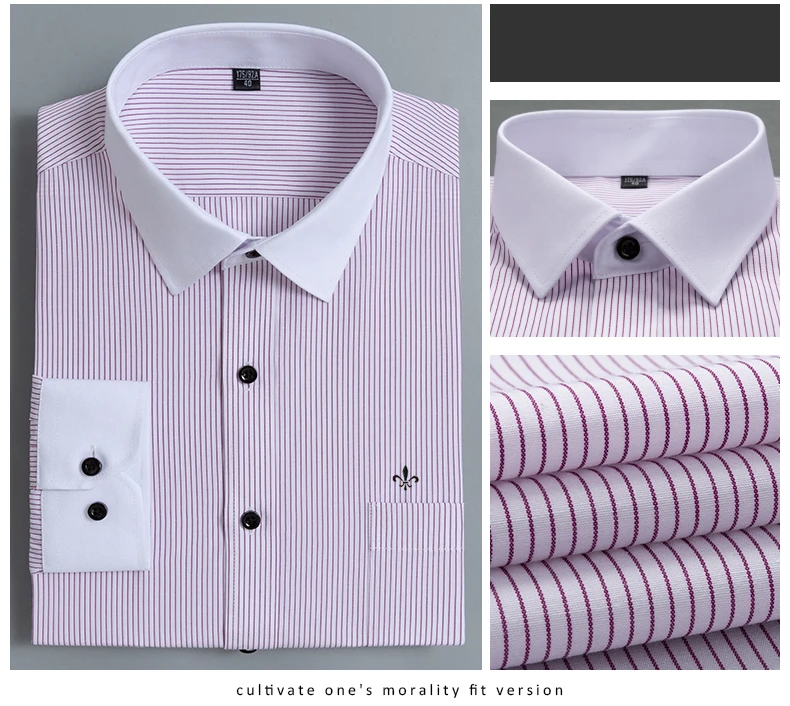 Плюс размер 9XL Dudalina полосатая вышивка мода Blusa Camisa Social Stripe длинный рукав Slim Fit рубашка мужская одежда с цветочным рисунком