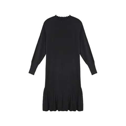 Heydress 2019 Женское зимнее вязаное платье свитер винтажное женское с рюшами размера