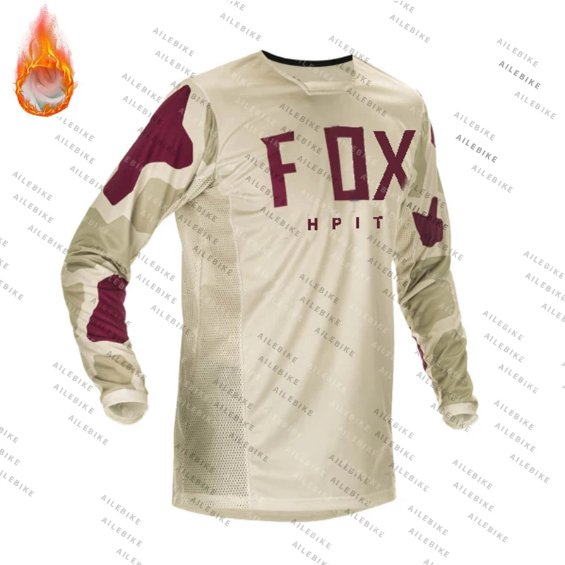 

Winter Off-road Mountain Bike Downhill Jersey Wool Fleece Fleece Mountain Bike Off-road DH Fox Bike Locomotive Shirt Motorcycle