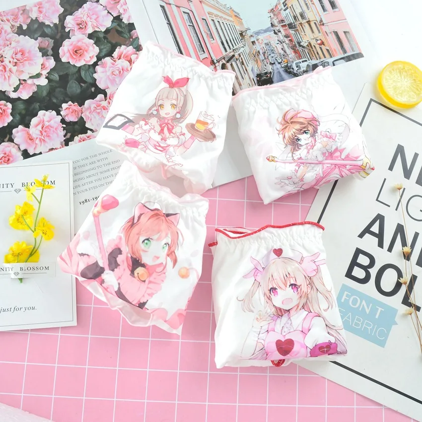 Японские девичьи трусики Сейлор Мун Аниме мультфильм молочный шелк средняя