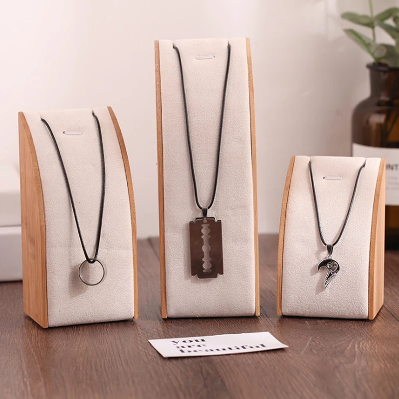 3pcs Fashion Bamboo Wood Combination Jewelry Display Stand Necklace Pendant Shelf Prop Storage Rack/Box | Украшения и аксессуары