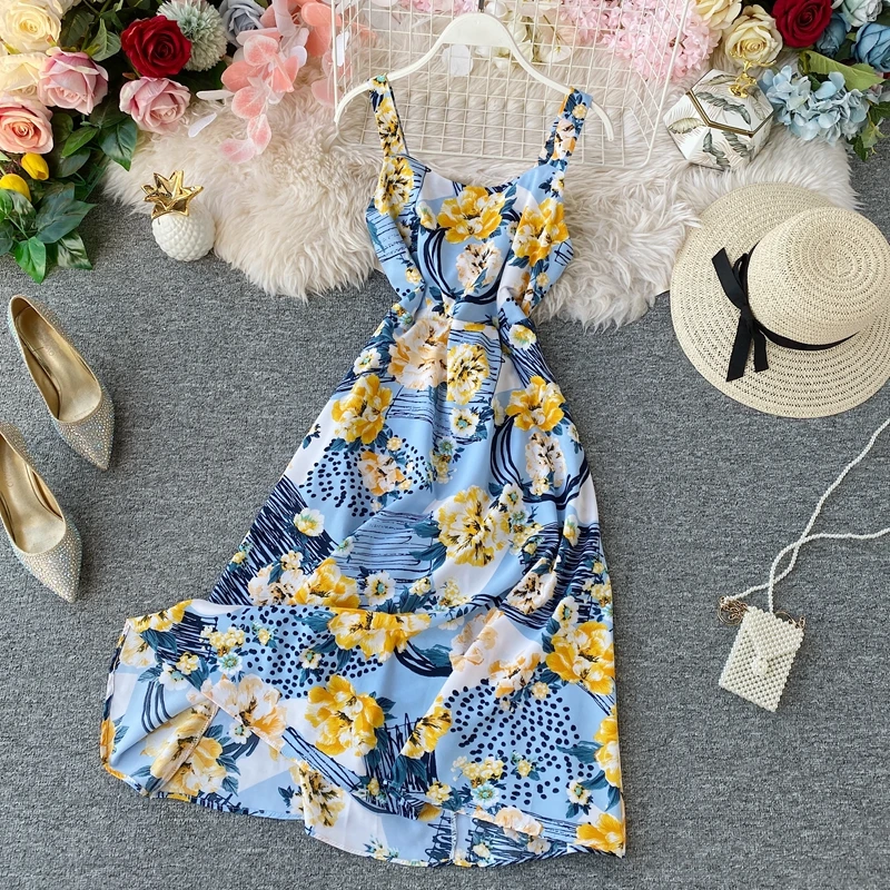 Женское платье с цветочным принтом OCEANLOVE Пляжное Платье трапециевидной формы