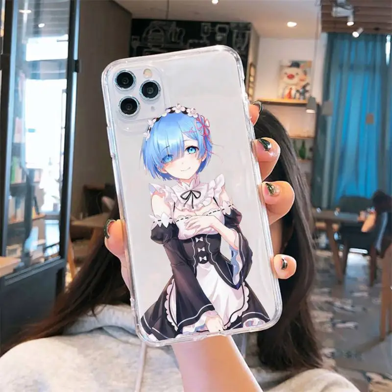 

Re Life in a different world from zero Phone Case Transparent soft For iphone 5 6 7 8 11 12 s c se plus mini x xs xr pro max