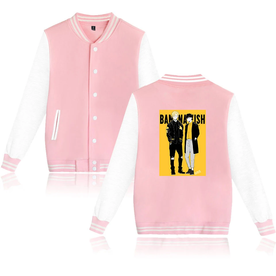 

BANANA FISH 2 Printed Baseball Jacket Men Women Harajuku Hip Hop Sweatshirts Coat Tops Long Sleeve Jackets Streetwear