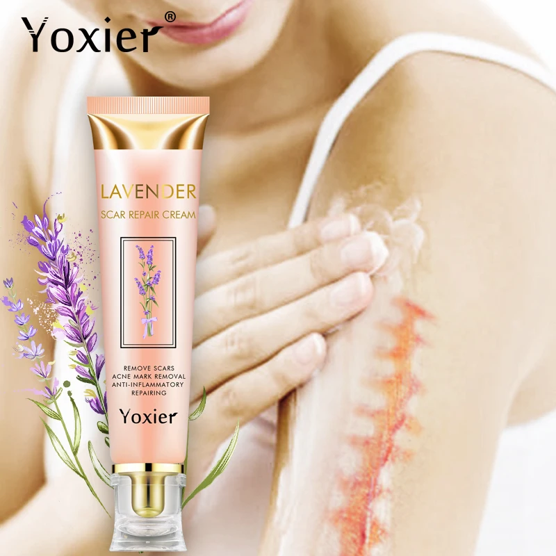

Yoxier Lavender Acne Scar Repair Cream Scar Removal Pigmentation Corrector Remove Stretch Marks Smooth Skin Whitening Scar Care