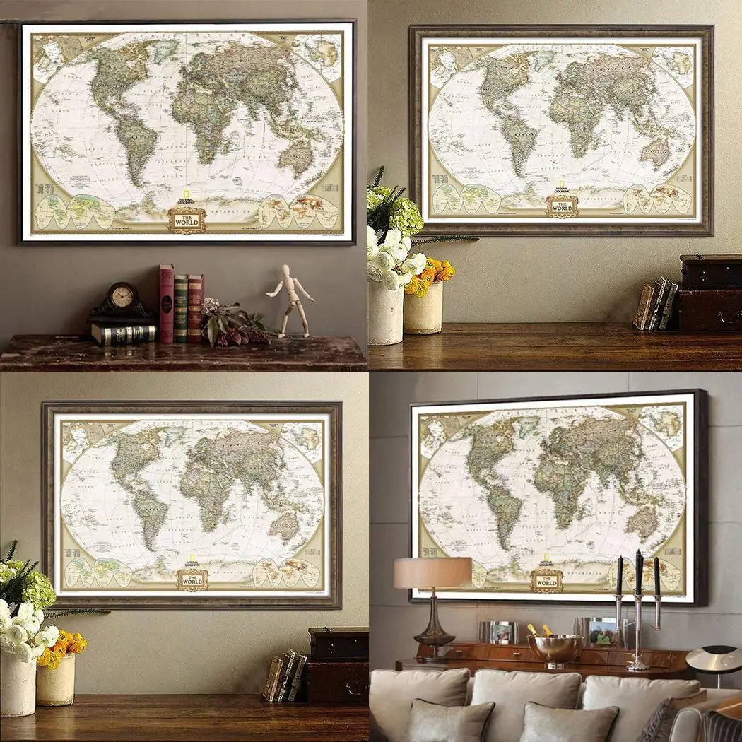 Карта мира бумага для поделок в стиле ретро экран помещений кафе декоративный