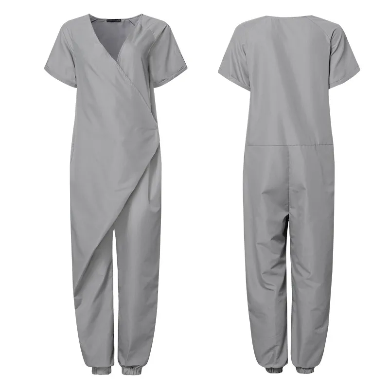 2022 ZANZEA Casual Harem Pants Women's Jumpsuits Fashion V Neck Button Playsuits Female Short Sleeve Romepers  Overalls