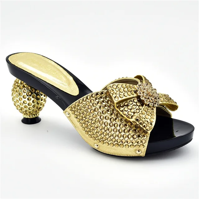 Gold shoes only Новое поступление, итальянские вечерние туфли и сумочка в комплекте для женщин, роскошная дизайнерская обувь для женщин, женские вечерние туфли-лодочки в нигерийском стиле с сумочкой - Цвет: Gold shoes only