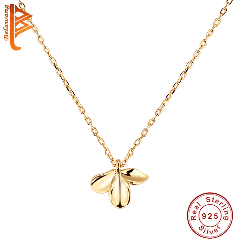 

2021 Pure 925 Sterling Silver Flower Pendant Necklace With 18K Gold Plated Elegant Chain Necklace For Women Fine Jewelry