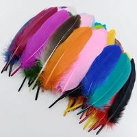 20 100pcs hard stick colourful goose feathers wedding dress crafts accessories diy plumes for hair christma decor fan 15 20cm