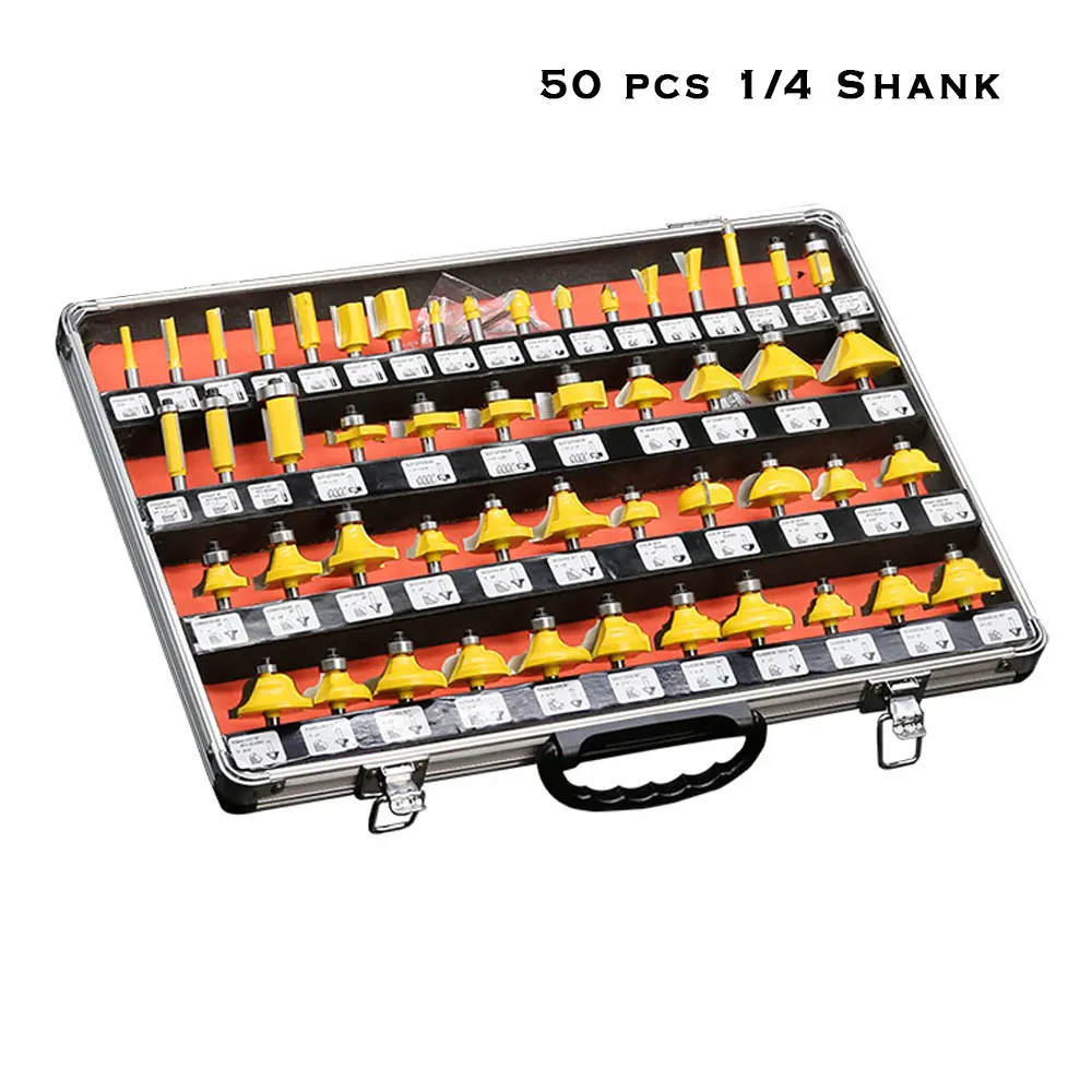 

Набор фрез из карбида вольфрама с хвостовиком 1/4 дюйма (6,35 мм), 50 шт.