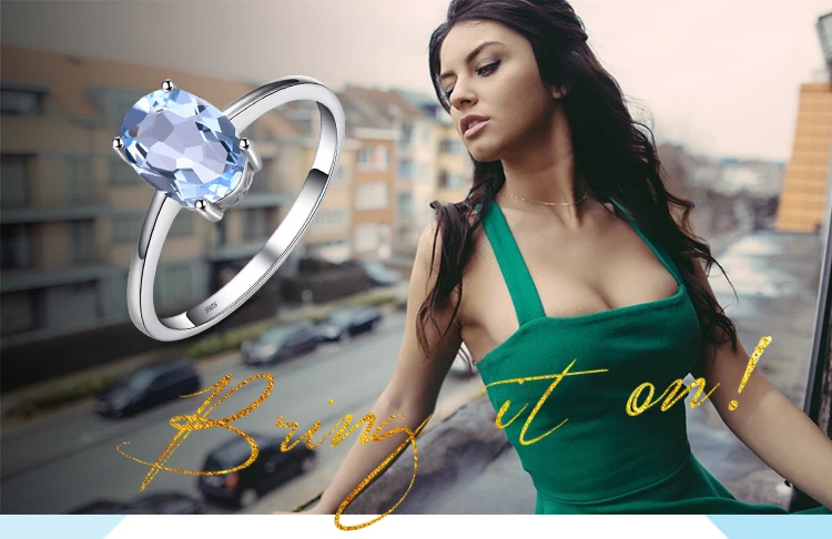 Jewelrypalace Овальный 1.5ct Природный Голубой топаз камень пасьянс кольцо Твердые стерлингового серебра 925 Красивые ювелирные изделия для Для женщин подарок