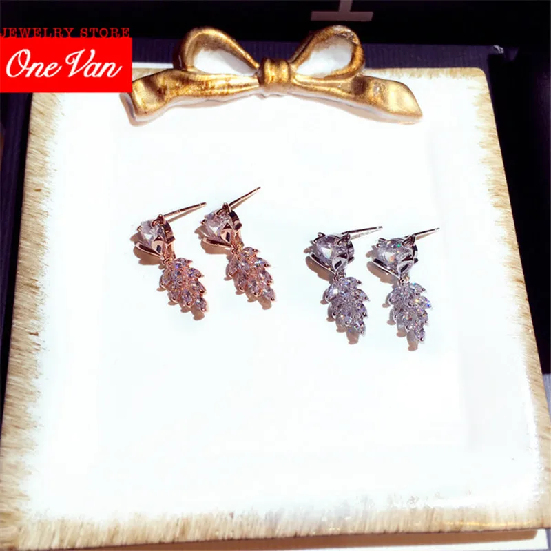 

2020 Onevan New fashion Zinc Alloy cubic zirconia fox temperament short cute women Earring
