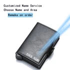 Двойные металлические держателя карты с функцией блокировки RFID кожа визитной карточки ID кредитница 2021 мужские тонкие двойные алюминиевые Чехол кошелек мини-кошелек