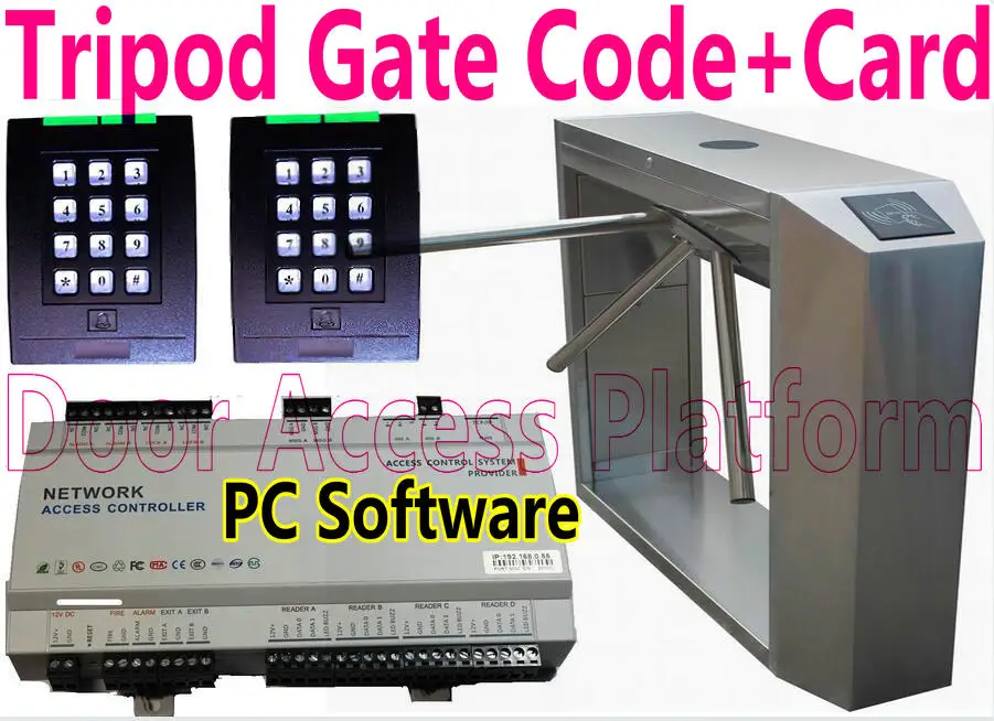 Длинный размер тип Трипод турникеты клавиатура Pin Cod + RFID карта доступа ворота