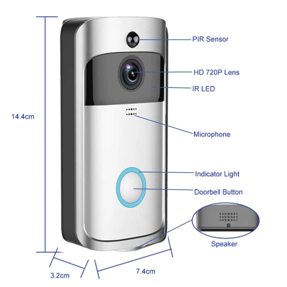 Умный беспроводной видеодомофон с Wi-Fi и камерой | Безопасность защита