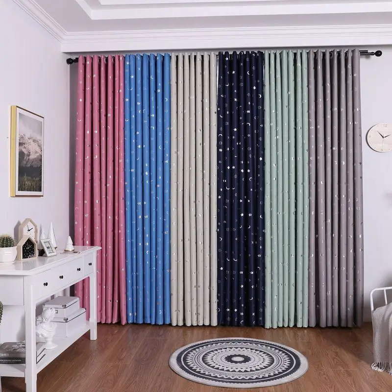 Синий с изображением луны и звезд белый прозрачный тюль для окон Шторы s Гостиная