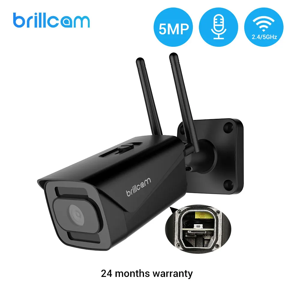 Беспроводная камера видеонаблюдения Brillcam 5 МП слот для SD карты инфракрасное