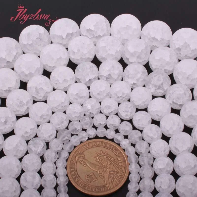 Камень кварцевый круглый незакрепленный для изготовления ожерелий натуральный