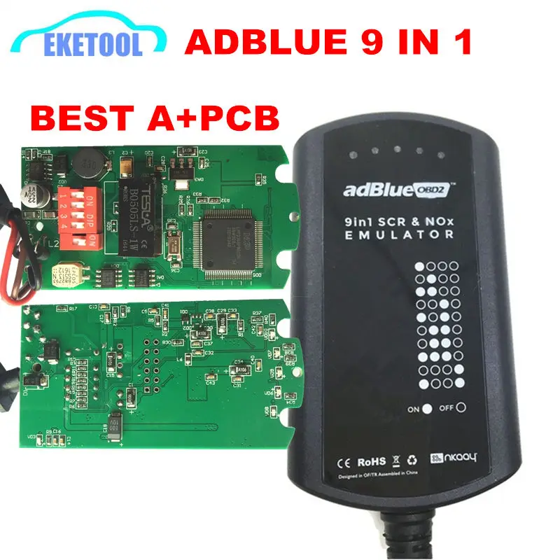 Новейший A+ полный чип Adblue 9 в 1 Обновление Adblue 8 в 1 8в1 для 9 грузовиков Ad синий эмулятор сверхмощный нет необходимости никакого программного обеспечения