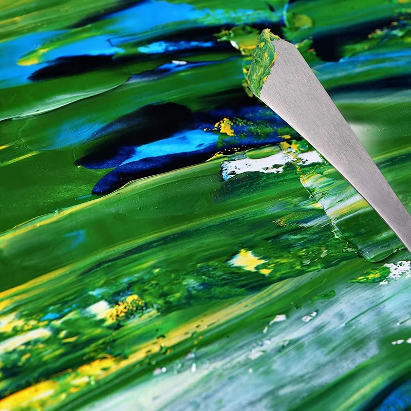

2 Pcs Painting Knife Spatula Palette Knife Wood Handle and Metal Blade Painting Accessories for Art and Paint
