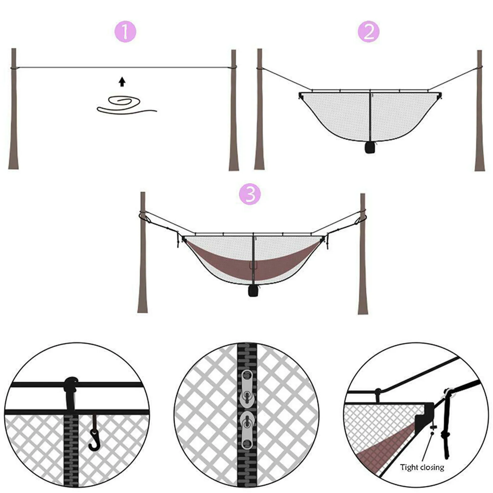 Портативный двойной гамак москитная сетка для гамака подвесная кровать