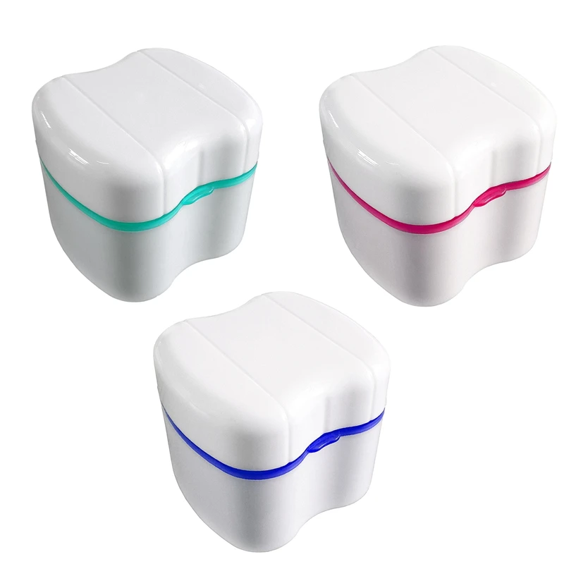

Big deal Denture Box with Specially Designed Holder for Rinse Basket, Great for Care, Easy to Open, Store and Retrieve