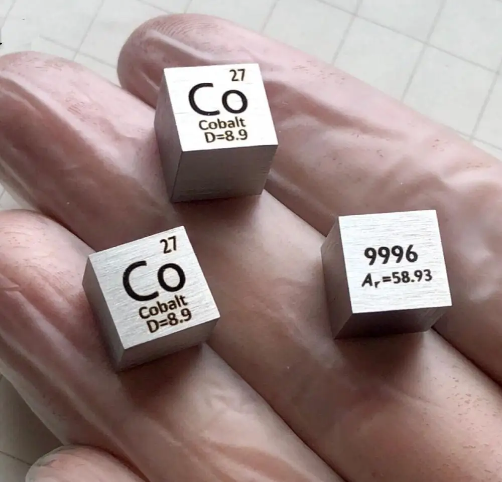 

5pc 99.99% High PurityCobalt Co 8.8g Carved Element Periodic Table 10mm Cube