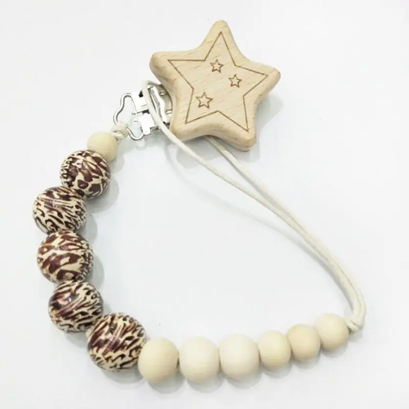 Детская деревянная пустышка с зажимом фиксатор цепь держатель для соски