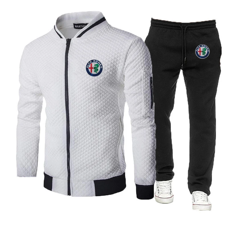 

Spring Autumn New Men's Brand Alfa Romeo Print Jackets Sport Suits Male Hoodies Fashion Fitness sweater Sweatpant Set