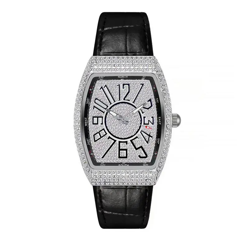 Топ Бренд роскошные полностью алмазные Женские часы высокого качества розовое