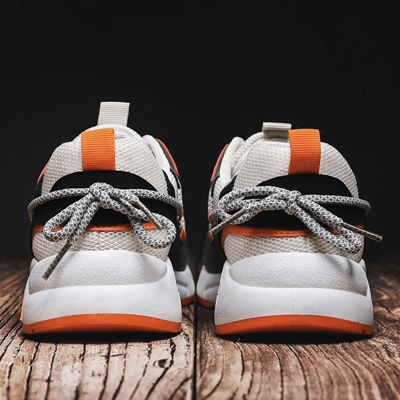 Мужские кроссовки из сетчатого материала не сужающийся книзу массивный