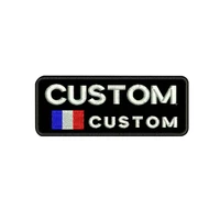 custom france italy police flag name patches personalized iron on hook backing embroidered