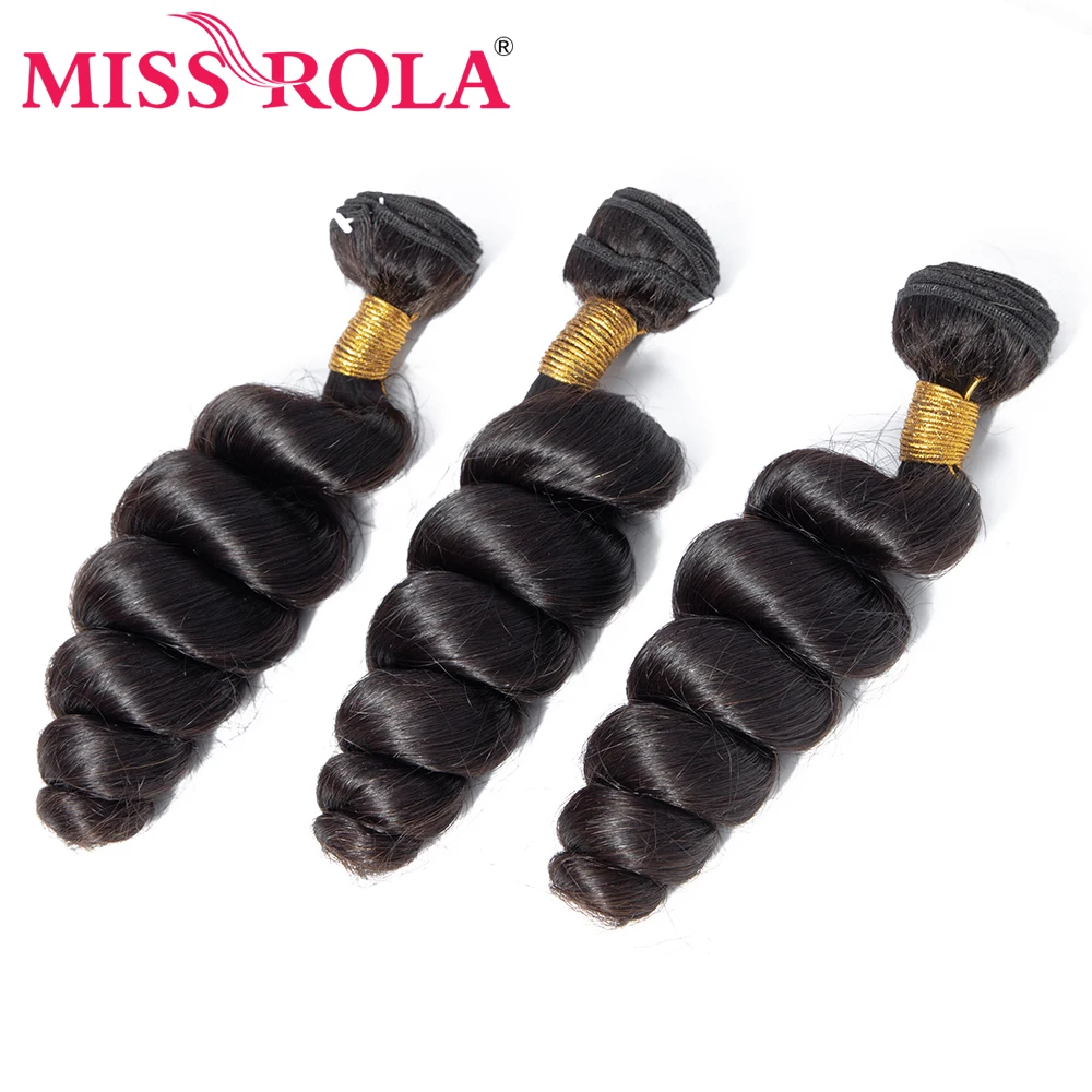 Малазийские волнистые волосы Miss Rola 3 пряди с застежкой 100% человеческие сы