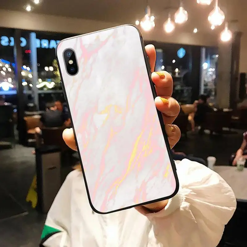 

Color marble pink texture Phone Case for iPhone 11 12 mini pro XS MAX 8 7 6 6S Plus X 5S SE 2020 XR shell