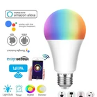 Умная Светодиодная лампа 12 Вт RGB с Wi-Fi, E26, E27, B22, лампа для голоса, работает с amaze alexa, echo, Google Home, умная лампа с дистанционным управлением