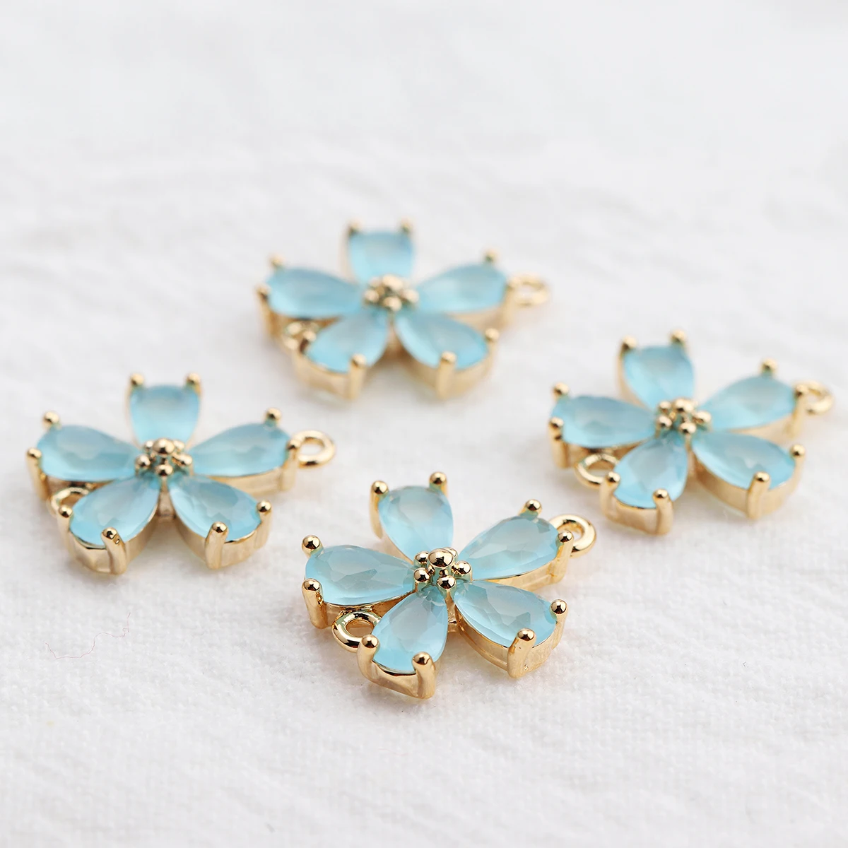 GUFEATHER M524, ювелирные аксессуары, 18k позолоченные, прыгающее кольцо, циркон кулон, форма цветка, diy серьги, изготовление ювелирных изделий, 6 шт./лот