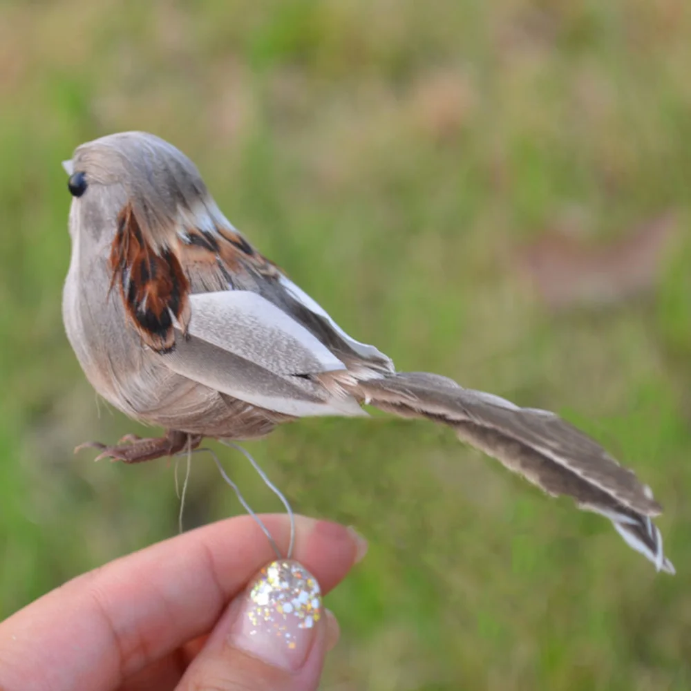 

6pcs 3D Artificial Feather Birds DIY Crafts Ornament Home Garden Decor(Clip Style,Assorted Color)