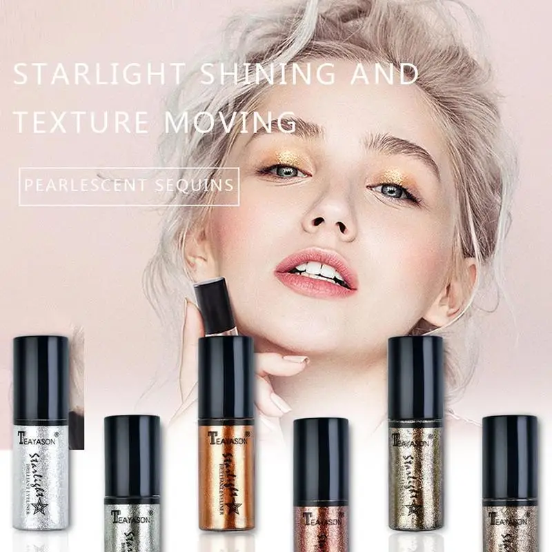 

6Pcs/Set Professional Shiny Women Liquid Eyeliners Cong Silkworm Pigment Flashing Glitter D6O8