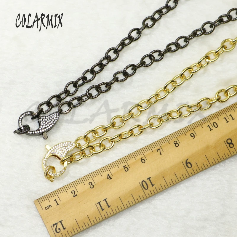 

3 strands mix colors Lobster pendant necklace Zircon necklace Opened link chain necklace fashion jewelry accessories 50523