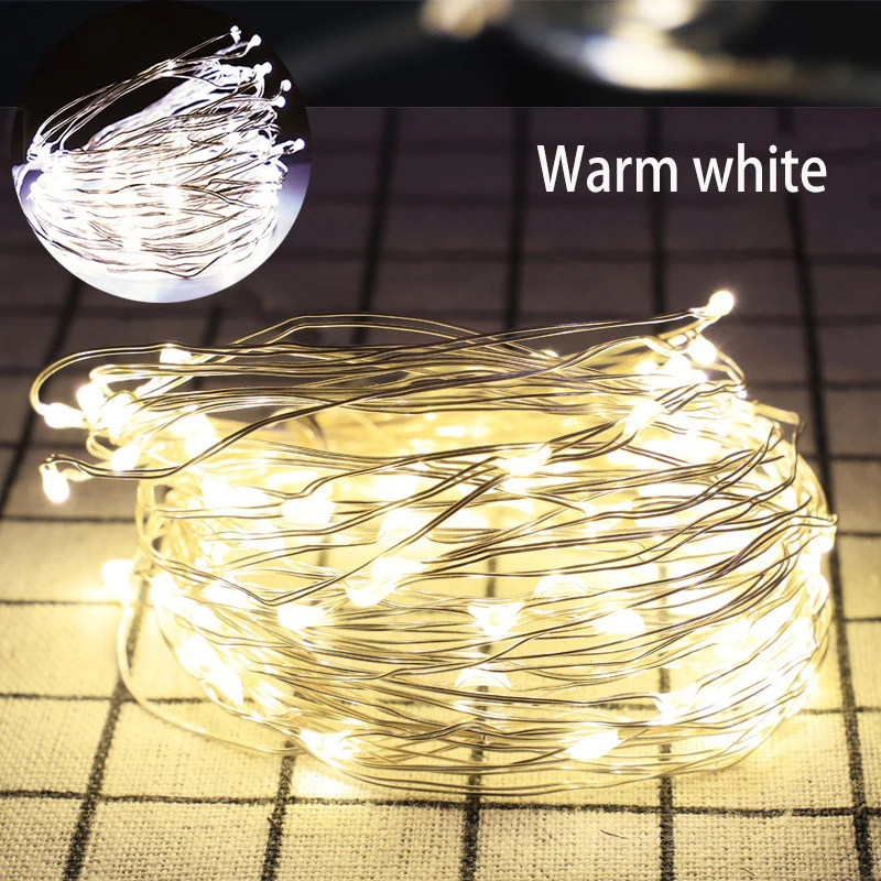 12/22 м Солнечная светодиодные световые ленты на медном проводе праздничное