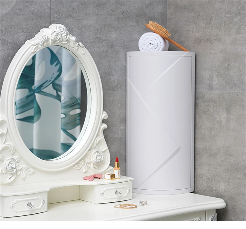 2 Слои вращающийся стеллаж для хранения Ванная комната Водонепроницаемый полка