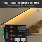 Светодиодный Лестничный Шаг, 12-24 В, двойной датчик движения, Световой прибор для лестницы с эффектом Воды IC WS2812B  WS2811 1903, контроллер затемнения светодиодной ленты