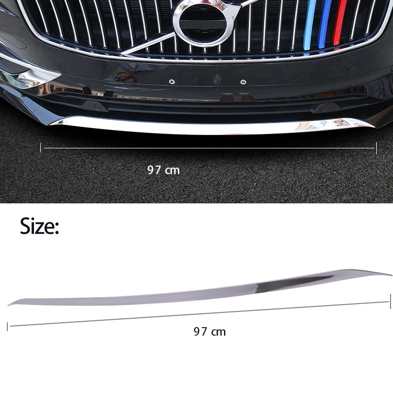 Chrome decoration for Volvo S90 2016 2017 2018 2019 2020 front corner bright strip bumper car Accessories | Автомобили и
