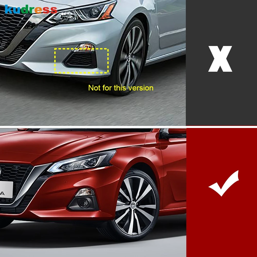 2 шт. хромированные передние противотуманные фары из АБС-пластика для Nissan Altima 2019