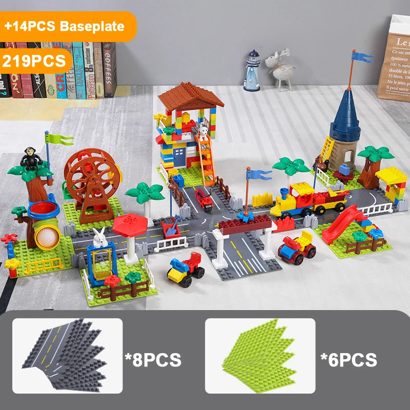 QWZ новые большие частицы блоки рай вилла город дом замок строительные кирпичная