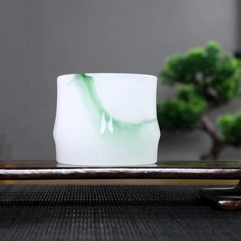 

60ml Green Jade Porcelain Tea Bowl Jingdezhen Tea Cup Wine Cups Master Teacup Chinese Kung Fu Teaware Puer Teacups Decoration