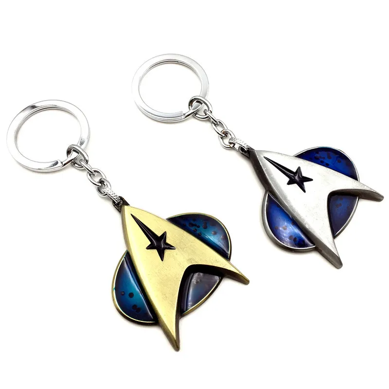 Золотая Звезда серебряного цвета войны Trek брелок предприятия команды логотип